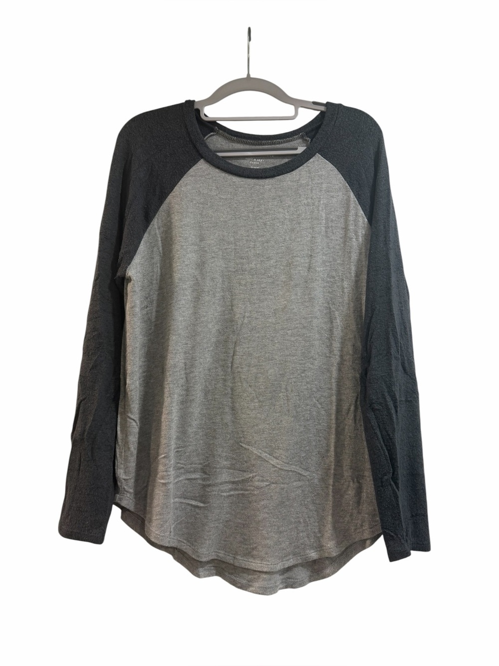 American Eagle Women’s Soft & Sexy Sweater Long Sleeve Two Tone Grey Medium